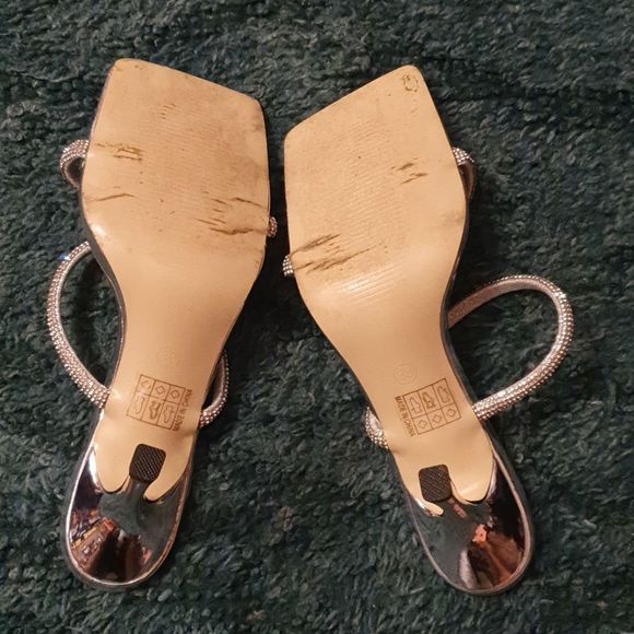 Ladies Rhinestone Going Square Toe Sandals. Sz 39 - Picture 5 of 5
